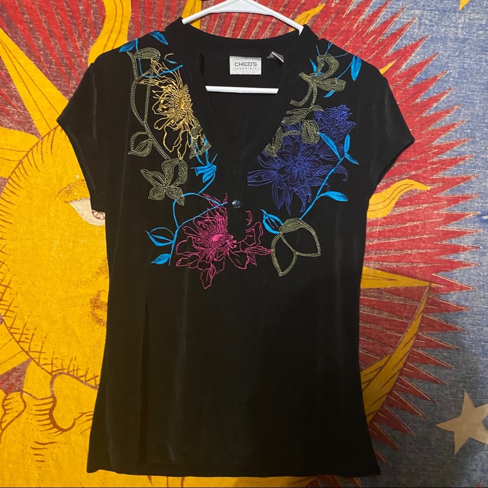 Gorgeous Chico’s floral blouse